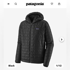 Men’s Patagonia Nano Puff Hoodie size M in black